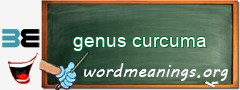 WordMeaning blackboard for genus curcuma